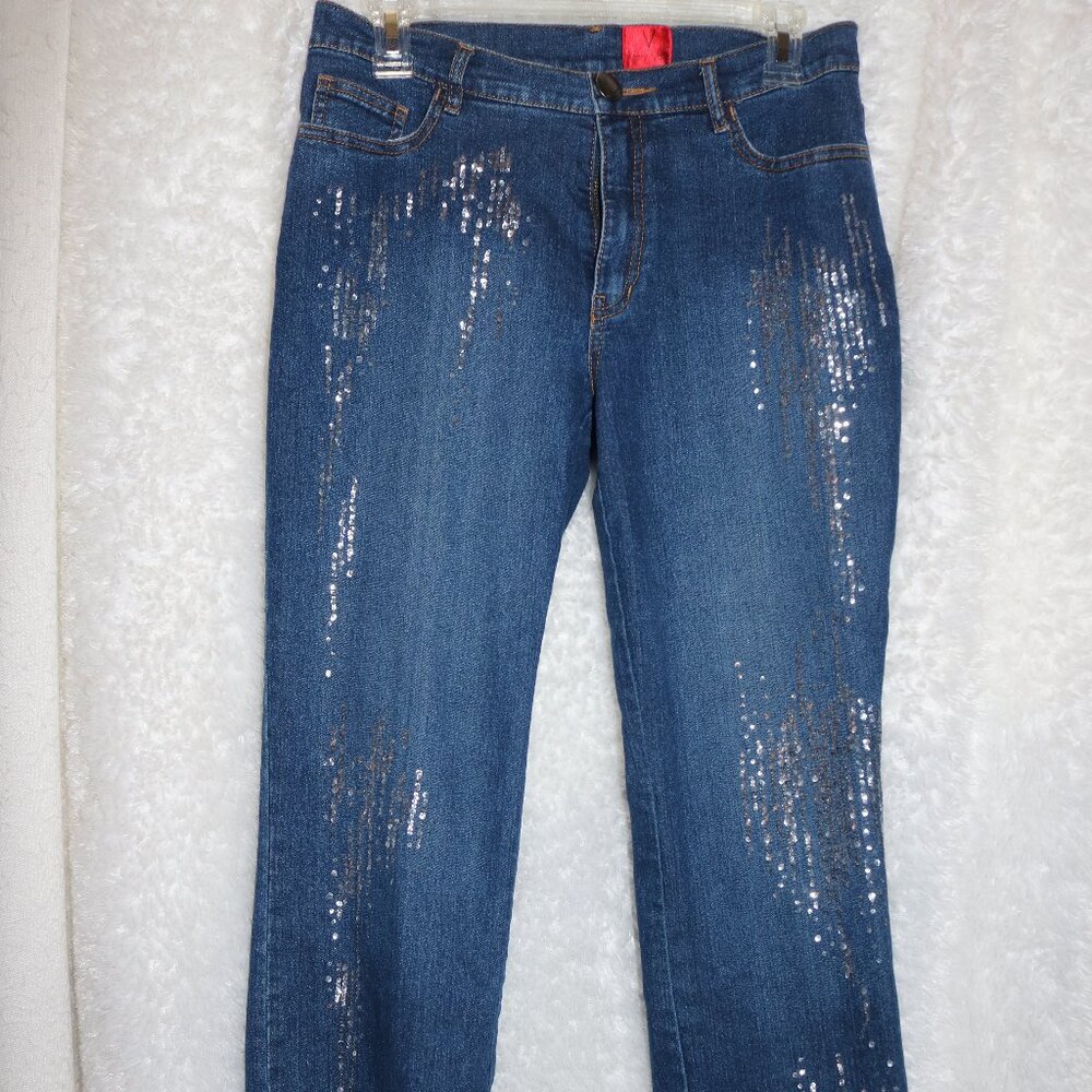 Vera Vera bootcut jeans size 8P 32x29 sequined very pretty